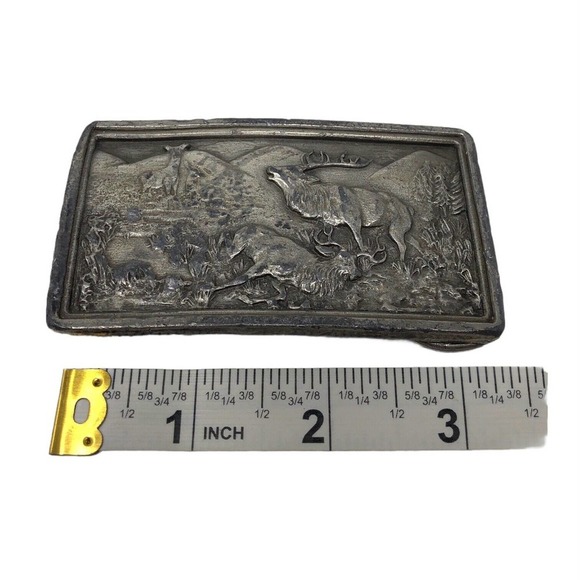 Bergamot Brass Works 1977 Vintage ELK MOOSE Belt Buckle USA Made Hunter - Picture 11 of 12